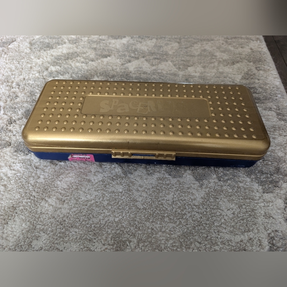 Gold and Blue SpaceMaker Pencil Box